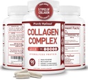 Rent Optimal Premium Multi Collagen Peptider kapsler (type I, II, III, V, X) - hår, hud og negle, fordøjelsesbesvær & fælles sundhed supplement, hydrolyserede collagen piller (90 kapsler)