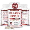 Rent Optimal Premium Multi Collagen Peptider kapsler (type I, II, III, V, X) - hår, hud og negle, fordøjelsesbesvær & fælles sundhed supplement, hydrolyserede collagen piller (90 kapsler)