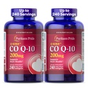 Puritan 's Pride Coenzym CoQ10 200mg, Kosttilskud til hjertesundhed, blodtryk, oral gummesundhed, og sund aldring support, 240 Rapid Release Softels, 2- Pack