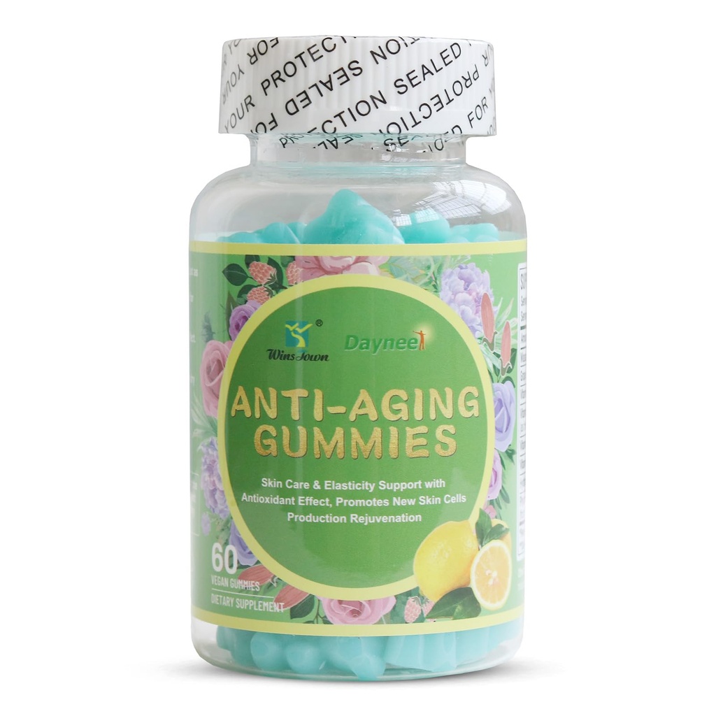 Anti- Aging Gummies, fremmer nye hudceller produktion foryngelse, Anti- Wrinkle og hud Firmness Support, Lemon Flavor, 60 Greve