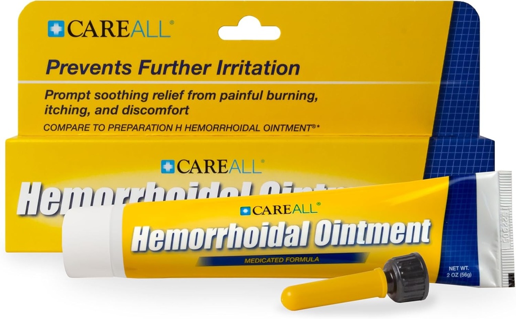 CareAll hæmoridal salve 2.0 oz med applikator. Hjælper Relieve Burning, Kløe, og discomfort forbundet med betændte hæmorider. Farvestoffer, phthalat og duftfri