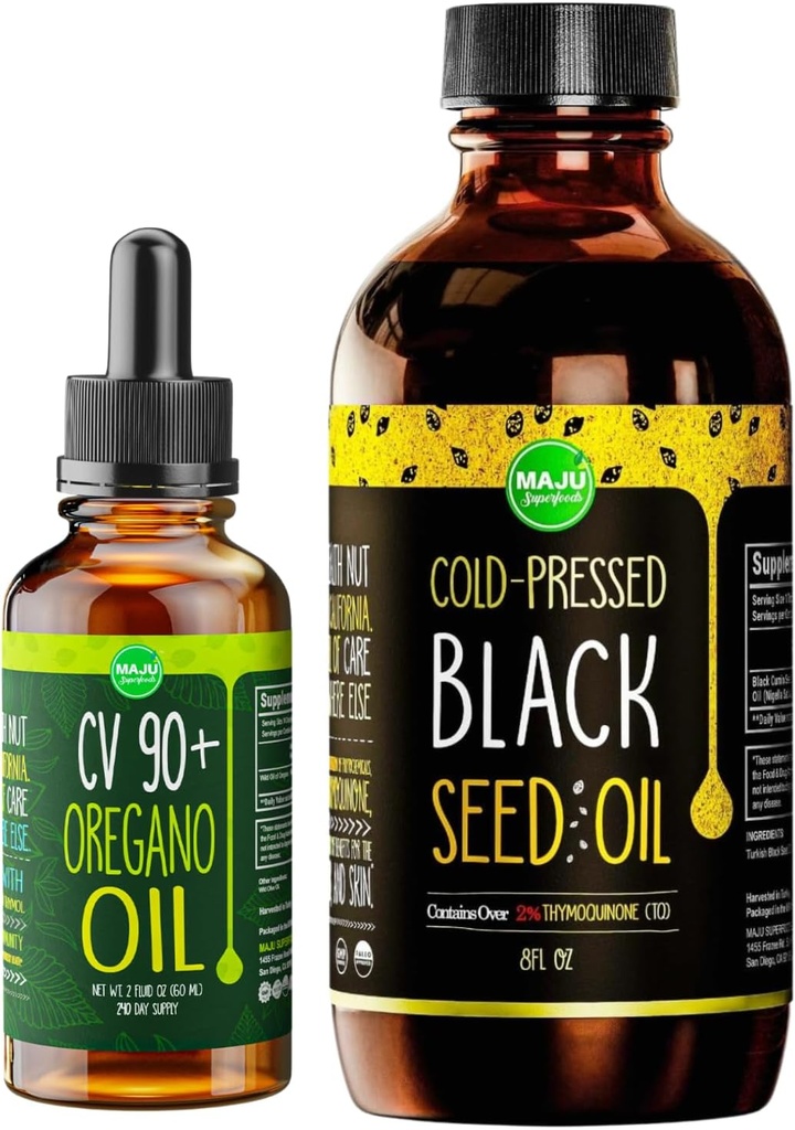 Maju Superfoods Oregano og Black Seed Oil Bundle