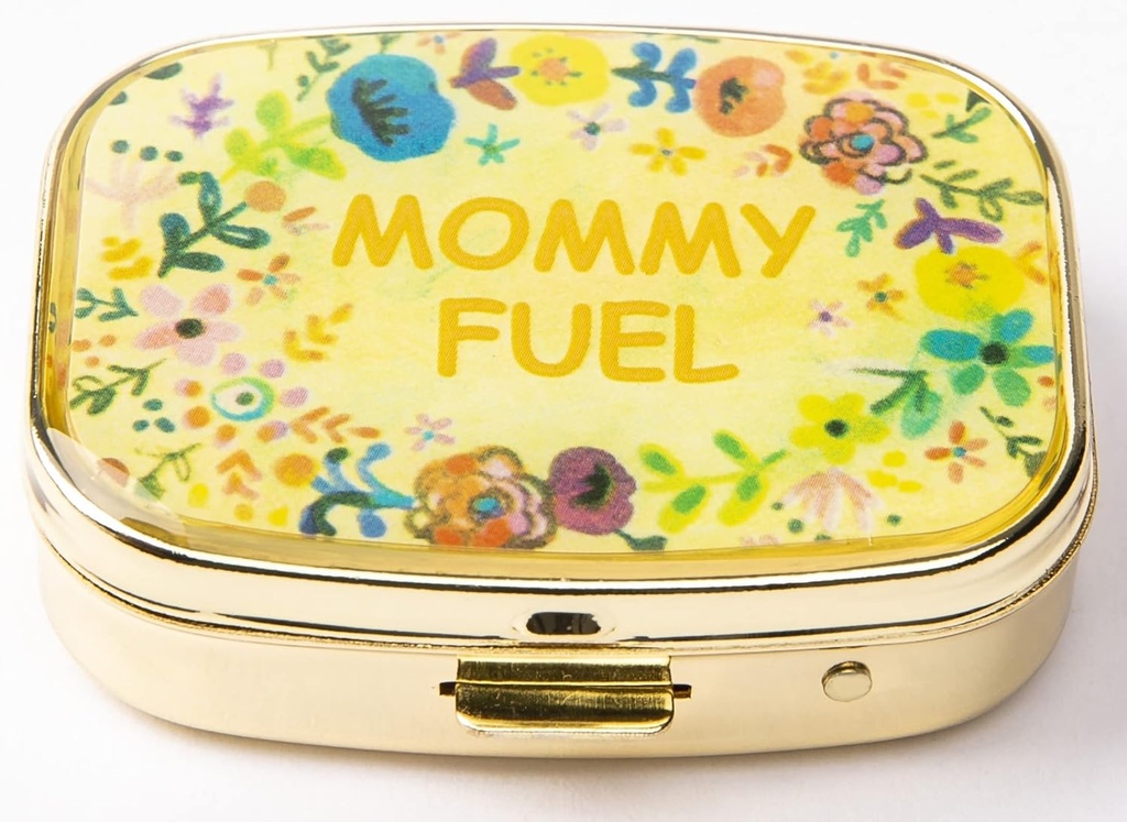 AmyZone Metal Pill Organizer Travel Friendly Portable Compact Pill Box Cute Pill Case at holde vitaminer / Tylenol / Fish Oil / Kosttilskud / Meds / Tablet til purse / Pocket (Mom Fuel)
