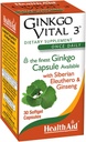 HealthAid Ginkgo Vital 3 - Once- Daily Softgel med Ginkgo Biloba, Sibirian Eleuthero & Koreansk Ginseng Budd124; Understøtter Mental Klarhed & Circulations