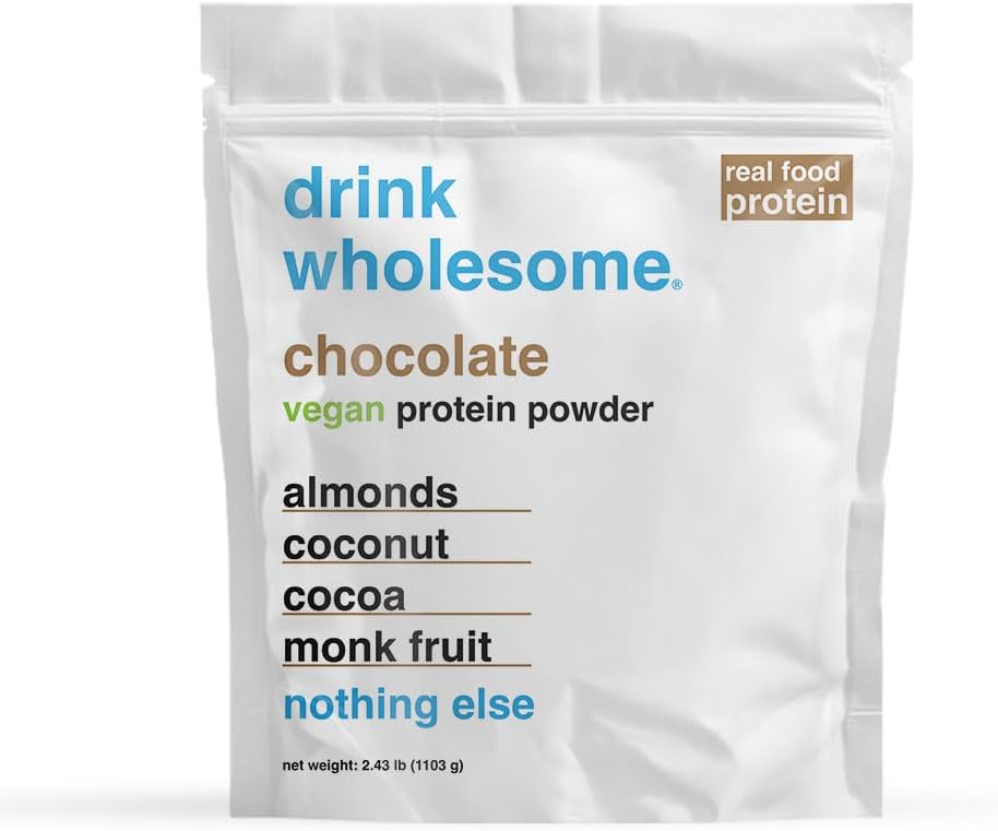 Drikke sunde Vegan Chokolademandel Protein Powder Dex124; for sensitive stomachs Dex124; Tilsætningsstof & Dairy Free Dex124; Ingen Kunstige Sødestoffer