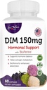Kvinder DIM Complex 150mg - Bioperine Østrogen Balancing Pills til menopause & Hot Flashs Relief Support Hormonal Acne Kraftigt supplement - 60 kapsler - Made in USA