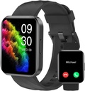 RUIMEN Smart ure til mænd kvinder (svar / gør opkald) Kompatibel med iPhone / Android telefoner, 1.85 "HD Screen Fitness Tracker Heart Rate Monitor 100 + Sport Tracker ur vandtæt (sort)