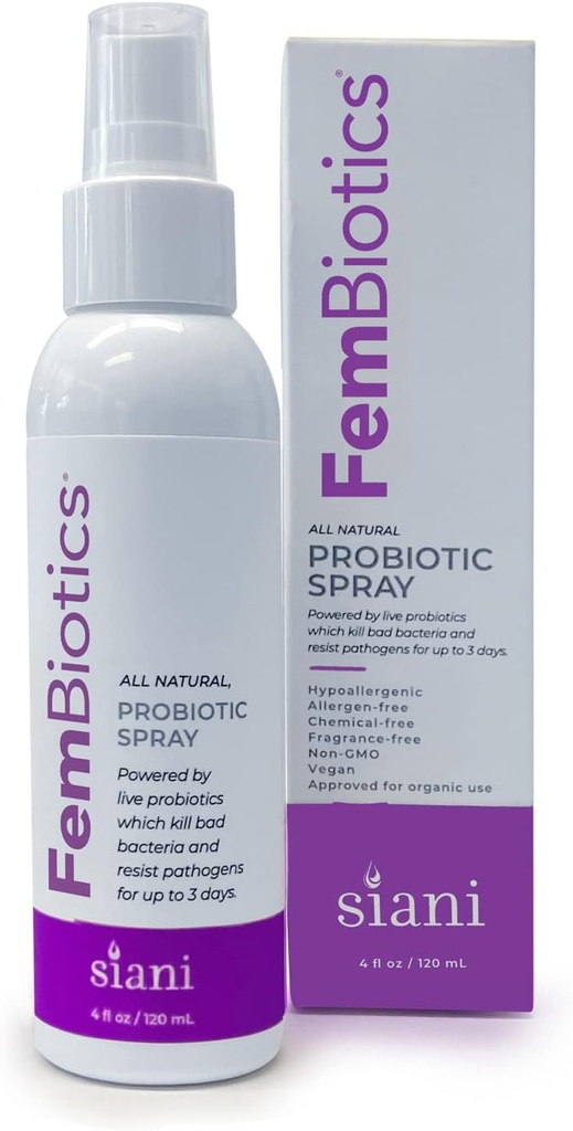 Fembiotika - tematisk Probiotisk Body Care for Women 4oz - Hypoallergen, Vegan, Non GMO, GF, 100% Natural Live Probiotic, External + Internal Use, Totally Safe, Ingen køling påkrævet