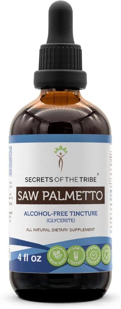 Saw Palmetto Tincture Alkohol- Free Liquid Extract, Saw Palmetto (Serenoa Repens) Tørret berry (4 FL OZ)