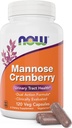 Now Foods Mannose Tranebær, 120 Veg Kapsler - med PAC - 450mg dMannose, 250 mg hel Tranebær - Brege Cleanse og urinveje Sundhed * - Vegansk Friendly Supplement, Non- GMO