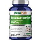 NusaPure Bacopa Leaf Monnieri Extract 20. 000 mg 180 Tablets (Extract 20: 1, Non- GMO, Gluten Free)