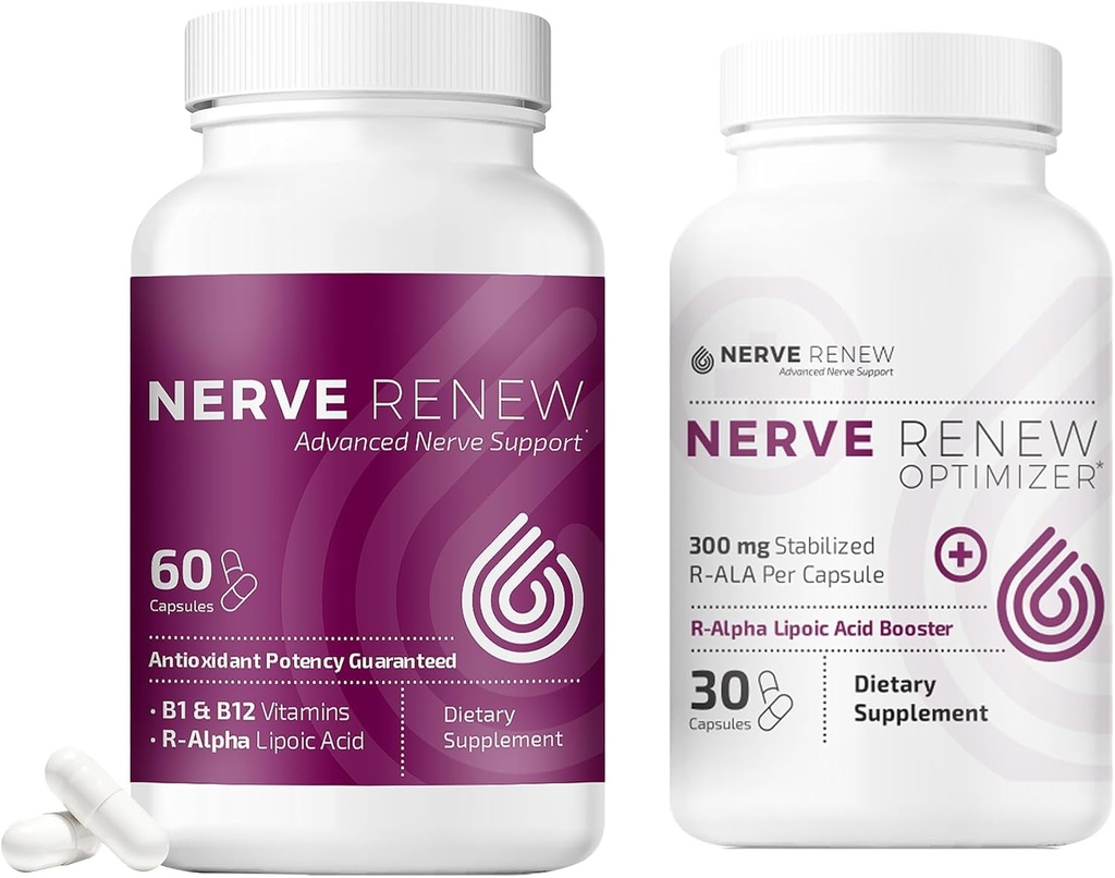 NERVE RENEW Advanced Nerve Support Supplement og Optimizer - Accelereret Nerve Supplement Bundle - 30-dages levering