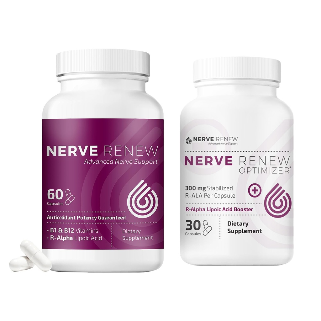 NERVE RENEW Advanced Nerve Support Supplement og Optimizer - Accelereret Nerve Supplement Bundle - 30-dages levering