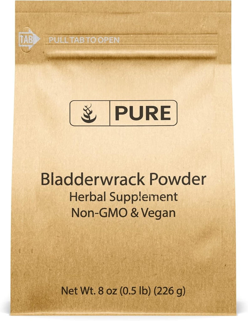 PURE ORIGINAL INGREDIENSER Bladerwrack pulver (8oz) Fucus Vesiculosus, Urtetilskud