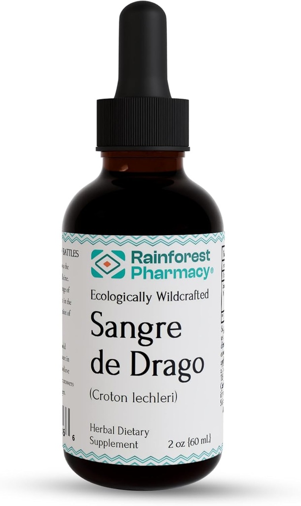Sangre de Drago (eller grado) Peruvian Dragon 's Blood Liquid (2oz) # 124; 100% Pure Liquid Sap Ecological Wildcrafted Croton Lechleri Dragon' s Blood for fordøjelse og hud sundhed