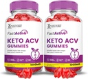 (2 Pack) Fast Active Keto ACV Gummies Advanced Formula 1000MG Fastactive Keto Gummies Apple Cider Vinegar Formulated with Pomegranate Beet Juice Powder B12 Vegan Non GMO 120 Gummys