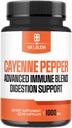 1000mg Cayenne Pepper Kapsler med Elderberry, Echinacea, Berberine HCI & mere - Støtte fordøjelse sundhed, sundt hjerte & immunsystem - 90 Veggie Kapsler
