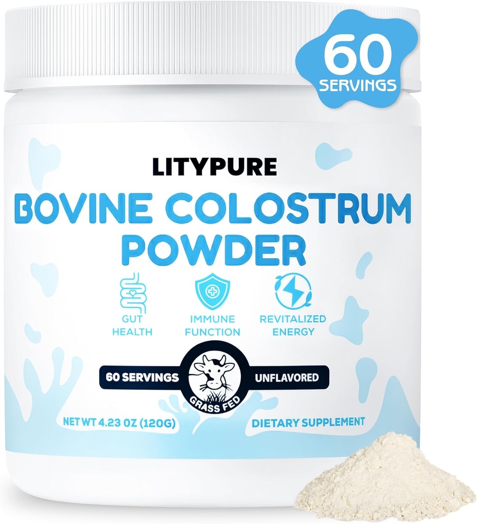 Colostrum Supplement til Gut Sundhed, Hårvækst, Skønhed og immunforsvar; Rich IgG Pure Bovine Colostrum til Mennesker