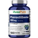 NusaPure Pterostilben 150mg 180 Veggie Caps (ikke- GMO, Vegan)