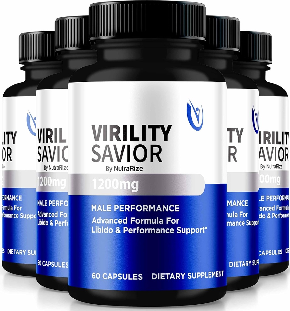 (5 Pack) virilitet Savior Kapsler For mænd, Officiel VirilitySavior Mand Formel, Premium Pills For Max Performance and Confidence, All- Natural Support For Samlet Sundhed og Wellness (300 Kapsler)