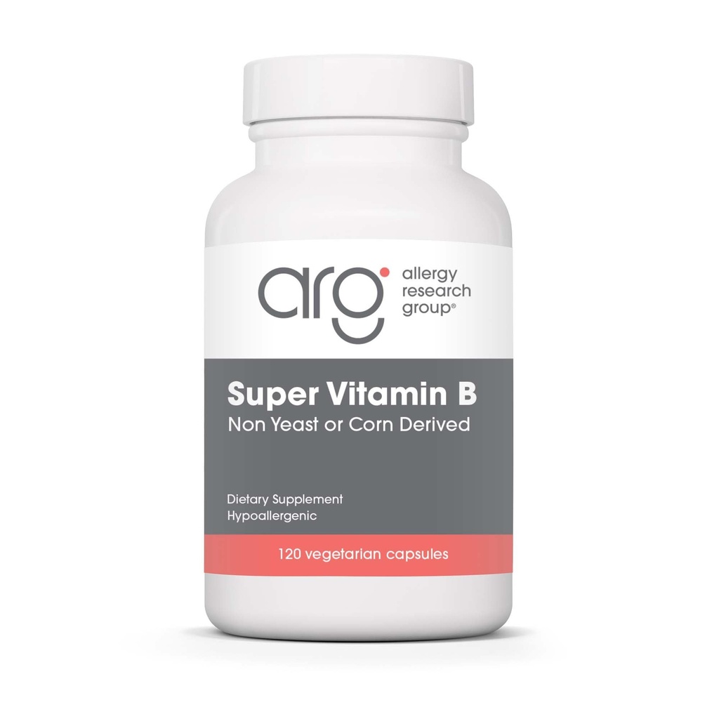 Allergy Research Group Super Vitamin B tillæg - B Vitamin Complex for mænd og kvinder, med vitamin B12 og B6, Vegetariske kapsler - 120 Greve