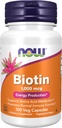 Now Foods Supplements, Biotin 1000 mcg, Aminosyremetabolisme *, Energiproduktion *, 100 kapsler