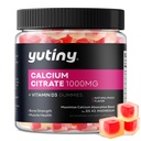 Calcium Citrate Fyldt Gummies, Ekstra Absorption Calcium Citrate 1000mg med vitamin D3, K2 & Magnesium, tyggetabletter for ben, muskelsundhed, 60 Tæl