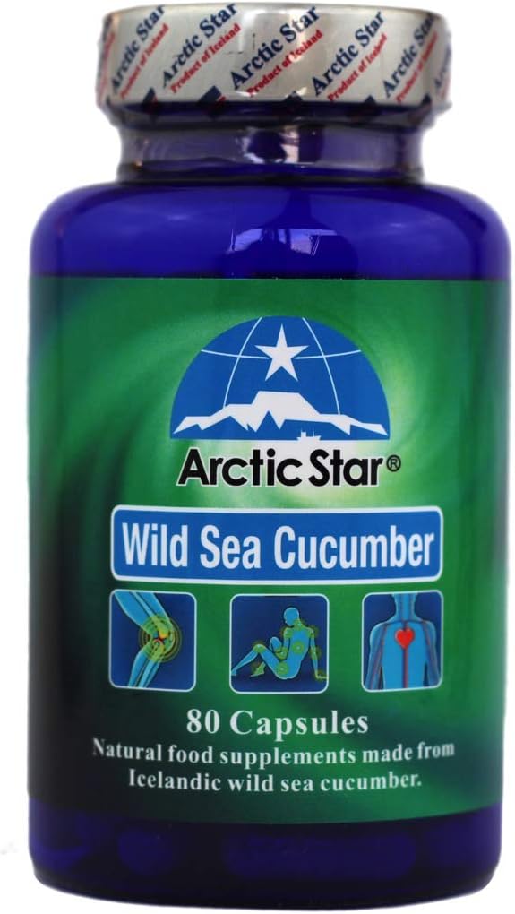 Arctic Star - Sea Cuckumber Capsules - Natural Pure Island Atlantic Wild Caught Sea Cuckumber Extract Pills - Joint Health t & immunforsvar 400mg 80 Kapsler / Flaske - Medical Medical