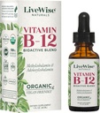 LiveWise Naturals B12 Vitamin Drops Non- GMO, Organic Bioactive Blend for Energy, Clarity, Focus, og Easy Absorption, Adenosylcobalamin & Methylcobalamin Supplement, Vegan, Gluten- Free, Dairy- Free