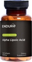 Endur Alpha Lipoic Acid, Antioxidant Defense & Cellular Energy Support, Øjeblikkelig frigivelse, Vegan, Gluten Free, 300mg (150 Softgel)