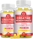 Creatinin Gummy, 3g Creatinine Monohydrat per servering, Sugar Free Creatinine Monohydrat Gummy for muskelvækst og styrke med 0,5g Collagen, 0.2g BCAA, 60 Servere, Ananas Arv, 2 Pack