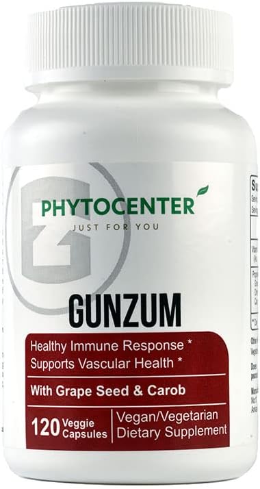 GUNZUM Vaskulær Health Support med Grape Seed, Carob og Oriental Sweetgum (Vhætter)