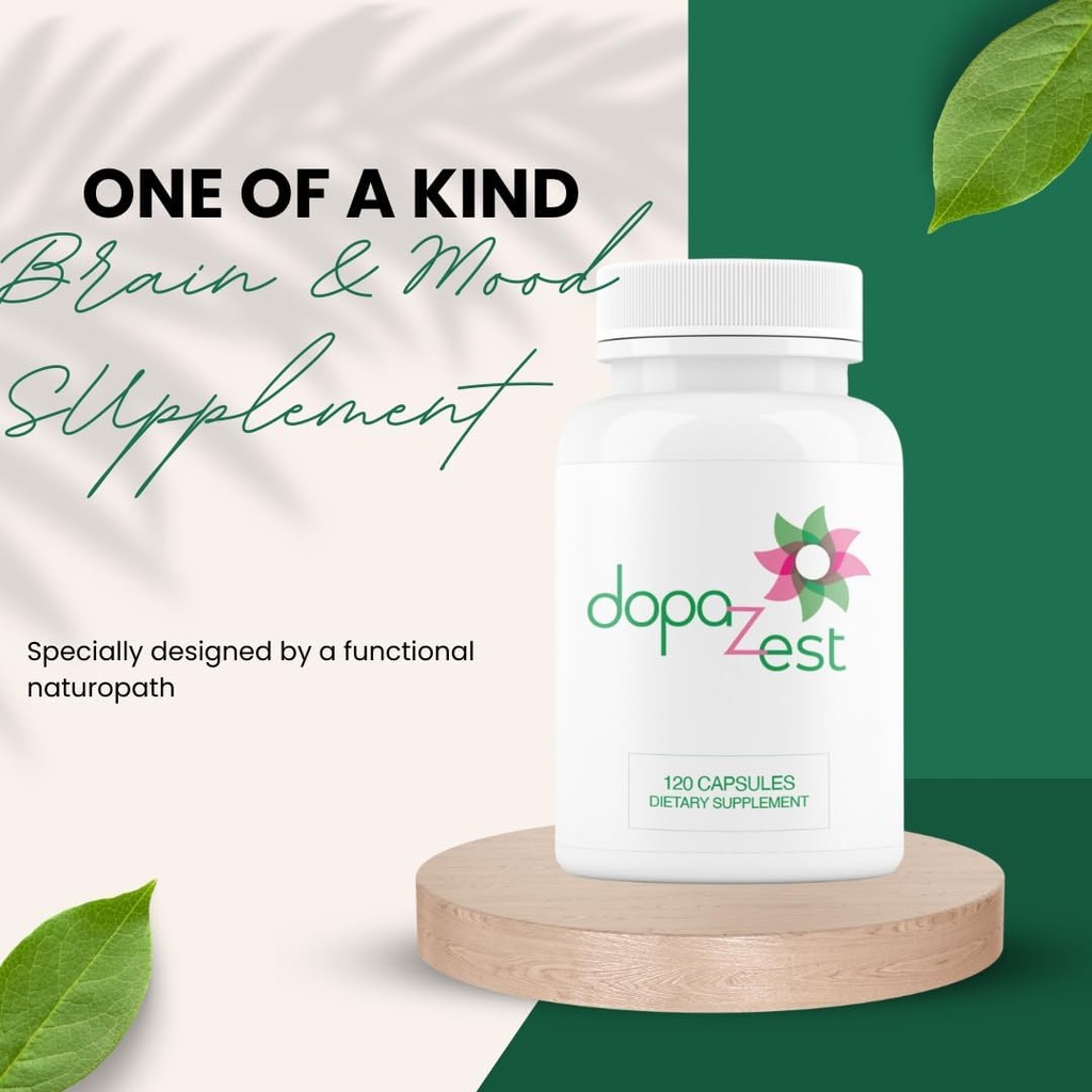 DopaZest- Support for Mental Clarity, Covid Brain og Brain Fog *. (120 kapsler) 4 pakning