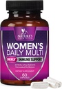 Multivitamin til kvinder - med Vitaminer A, C, D, E, B6, B12, Zink, Calcium & Magnesium, Kvinder Daily Multi Vitamin Multimineral Supplement for ben sundhed, energi & immunforsvar - 60 kapsler