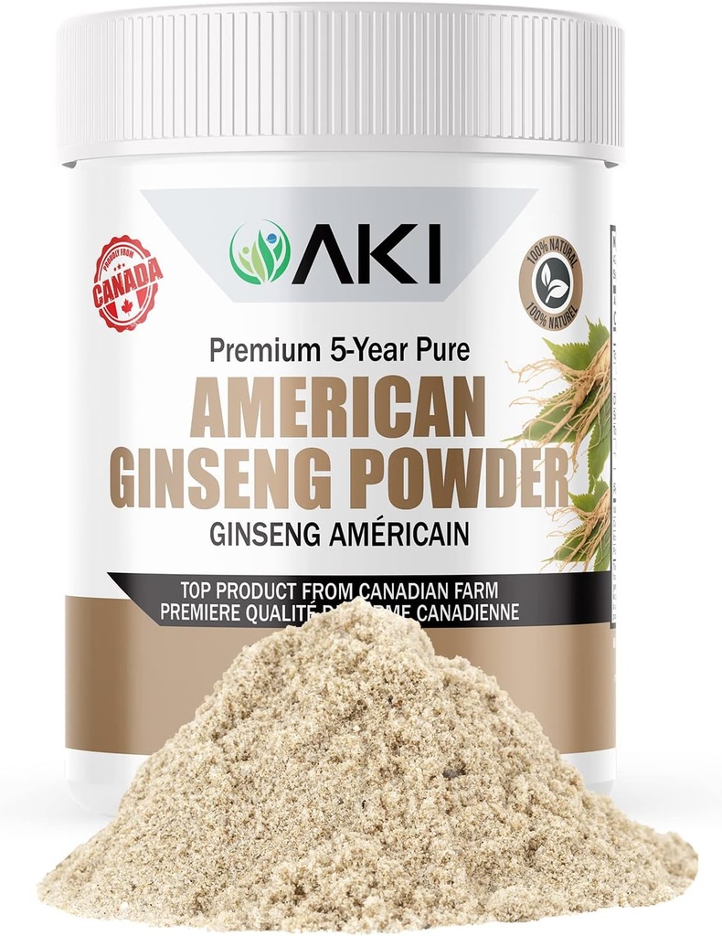 AKI amerikansk Ginseng pulver med 4% Ginsenosider - Ideel med kaffe, drikke ligesom smoothies - pakke med 1 (1,5 oz / 42,5 g)