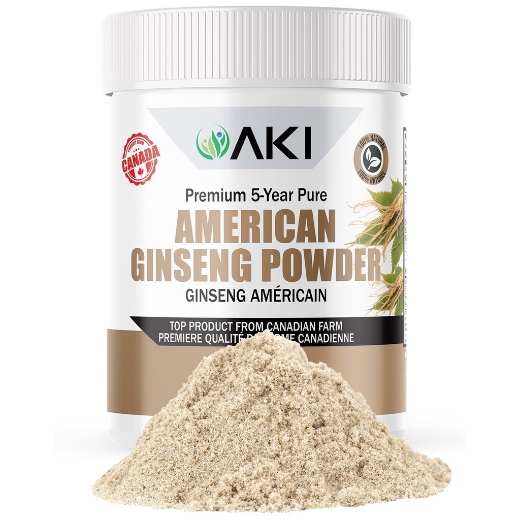 AKI amerikansk Ginseng pulver med 4% Ginsenosider - Ideel med kaffe, drikke ligesom smoothies - pakke med 1 (1,5 oz / 42,5 g)