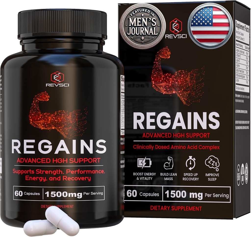 HGH Supplements for Men & Women - Regains Natural Anabolic Muscle Growth Building & Human Growth Hormone for Men, Muscle Builder for Men, Muscle Recovery Post Workout Supplement, 60 Protein Pills