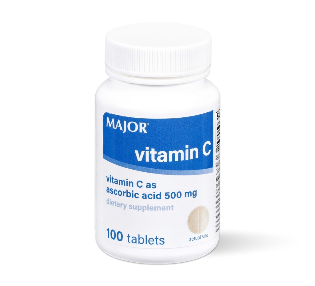 MAJOR vitamin C- 500 mg ascorbinsyre - vitamin C tabletter - kosttilskud - 100 greve (1 pakke)