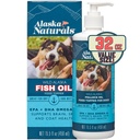 Alaska Naturals Wild Alaska Fish Oil Supplement for Hunde Hud og Coat med EPA DHA Omega 3 Fedtsyrer Bæredygtig flydende fødevarer Topper 32 oz. Pumpe