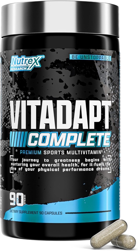 Nutrex Forskning Vitadjustment Complete Sports Multivitamin for Mænd - 24 Vitaminer, KSM- 66 Ashwagandha og mineraler til Atleter - Herre Multivitamin (90 kapsler)