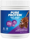 Pure Protein Bars, High Protein, Nutrious Snacks to Support Energy, Low Sugar, Gluten Free, Chokolade Peanut Butter, 1.76oz, Pack of 4