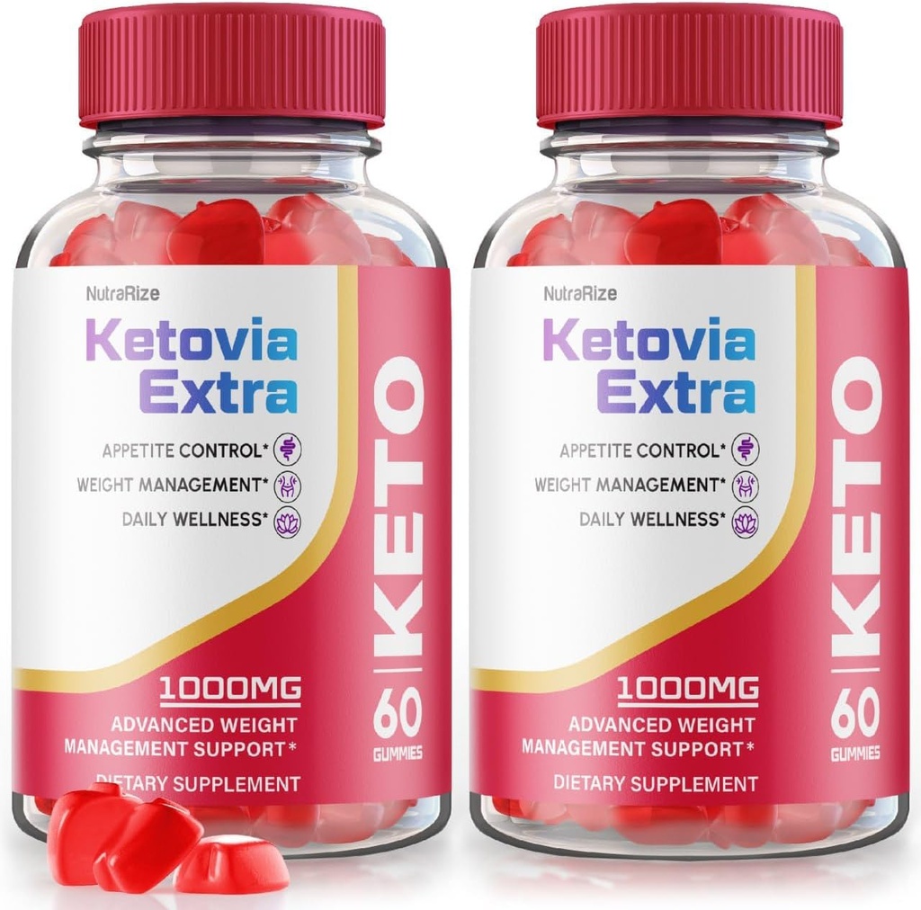 (2 Pack) Ketovia Extra Gummies - Ketovia Extra ACV Gummies, Ketovia ACV Gummies Advanced vægttab, Maksimum Strength Supplement, Ketovia Keto + ACV Gummy, Keto Via Extra Anmeldelser (120 Gummies)