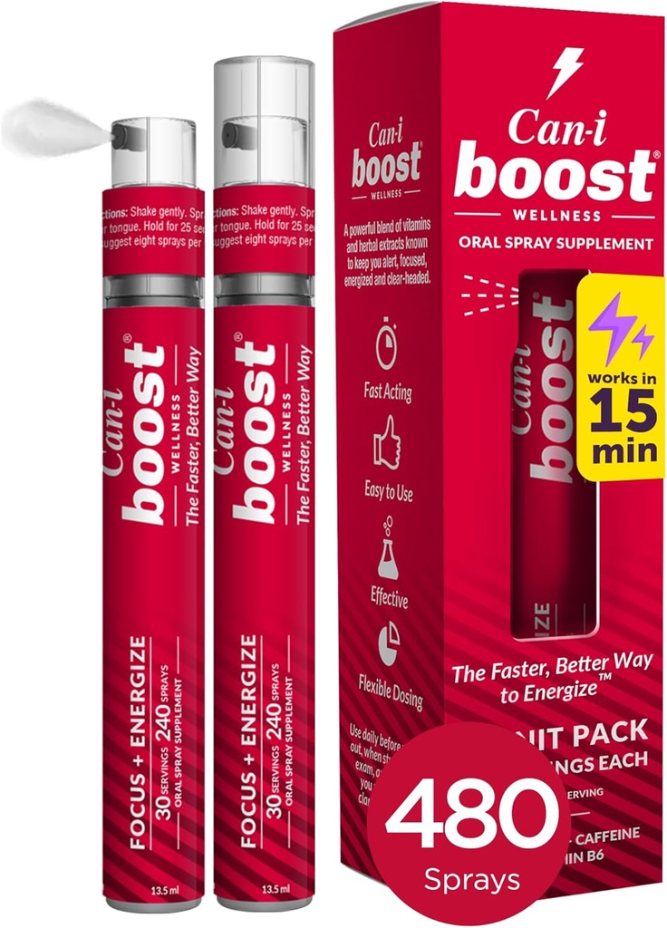 Can- i Boost Energy Spray til kvinder i overgangsalderen og overgangsalderen Hurtig støtte Forgetfulness og hjerne tåge, 60 Serveringer