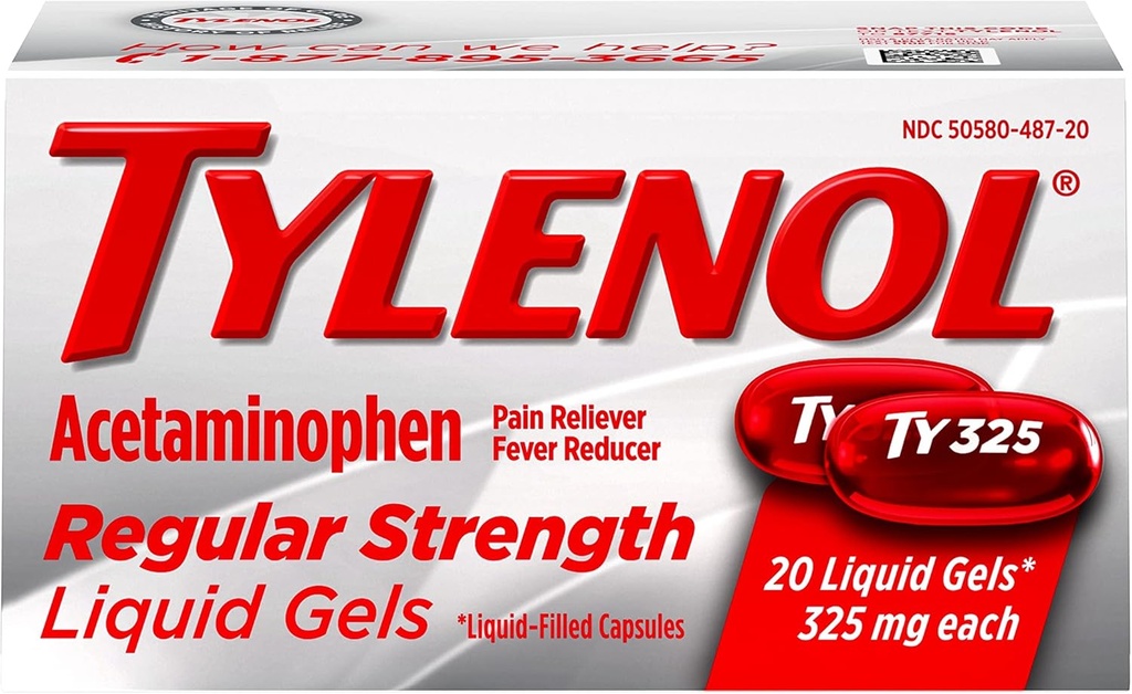 Tylenol Regelmæssig styrke Flydende Gels, 20 Tæl