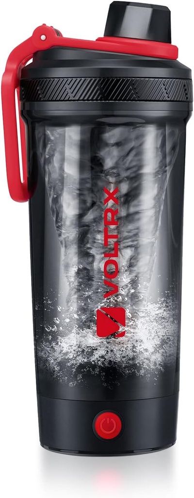 VOLTRX Shaker Flaske, Gallium USB C Genopladelig Elektrisk Protein Shake mixer, Shaker Cups til Protein Shakes og Meal Erstatning Shakes, BPA Free, Lavet med Tritan, 24oz, Rød