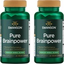 Swanson Pure Brainpower Brain Health Cognitive Memory Focus Support Brain- Derived Neurotrophic Factor (BDNF) Herbal Supplement (Ginkgo Biloba, Bacopa Monnieri) 60 Veggie Kapsler (Veg Caps) (2 Pack)