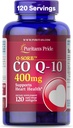 Puritan 's Pride Coenzym CoQ10 400mg, Kosttilskud til hjertesundhed, blodtryk, oral gummesundhed, og sund aldring support, 120 dages forsyning, hurtig frigivelse Softels