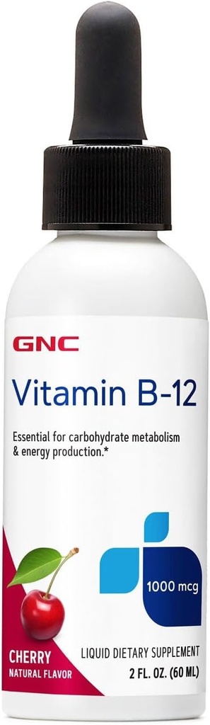 GNC Vitamin B-12 1000mcg - Cherry, Understøtter energiproduktion, 60 Servering