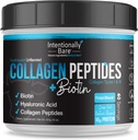 Intentionally Bare Collagen Powder Unflavored - Collagen Peptider Powder with Biotin & Hyaluronic Acid - Non- GMO & Grass Fed Collagen Protein Powder med 10g Protein - Keto Collagen Powder 40 Servere