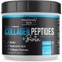 Intentionally Bare Collagen Powder Unflavored - Collagen Peptider Powder with Biotin & Hyaluronic Acid - Non- GMO & Grass Fed Collagen Protein Powder med 10g Protein - Keto Collagen Powder 40 Servere